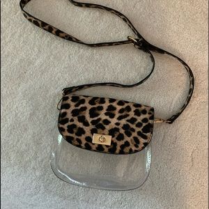 Leopard with clear crossbody bag